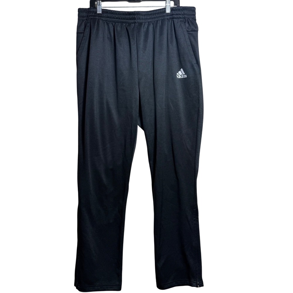 Adidas Climawarm Mens 2XL Black Track Pants Ankle Zip Athletic Trousers